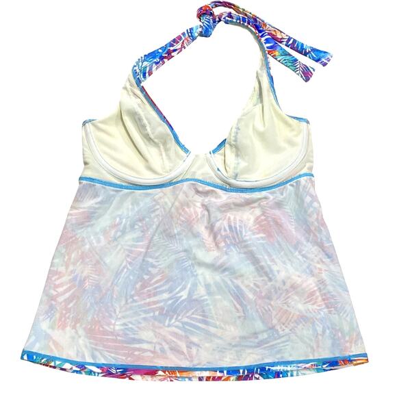 Island Palms Halter Tankini Top by SUNSETS Size 34DD - Picture 8 of 10